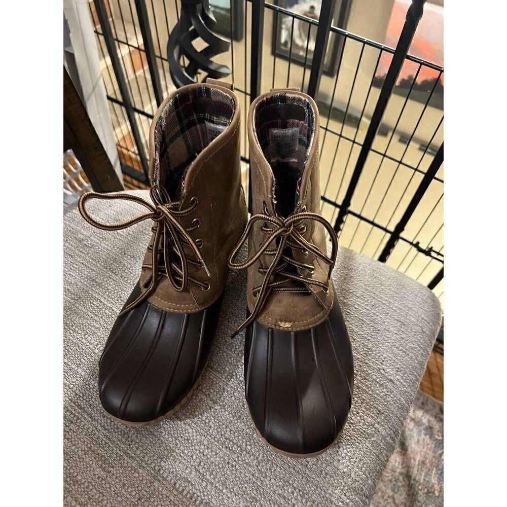 Boots Womens Sz 9 Duck Boots Marley Lilly Brown/Black